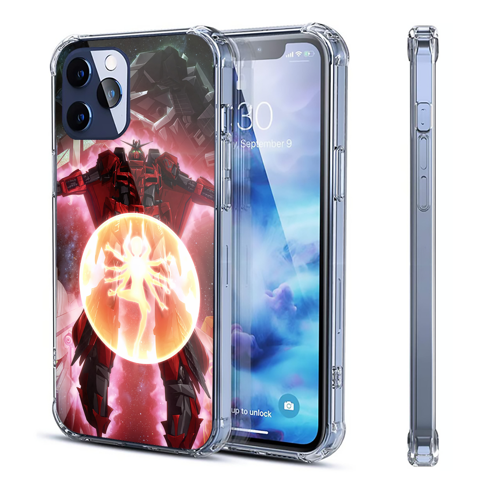 （画像用） 機動戦士ガンダム Mobile Suit Gundam 【iPhone 12シリーズ対応】透明スマホケース（クリアソフトケース）
